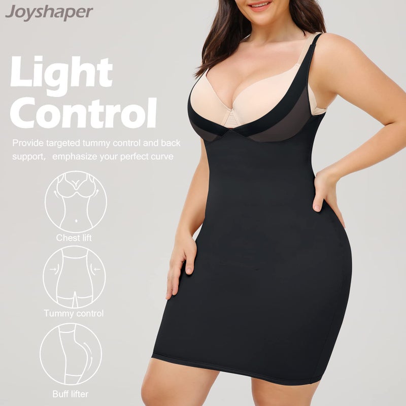 JOYSHAPER Full Slips for Women Under Dresses Tummy Control Dress Slip Shapewear invisible Body Shaper Cami (Black, X-Large) - Image 2